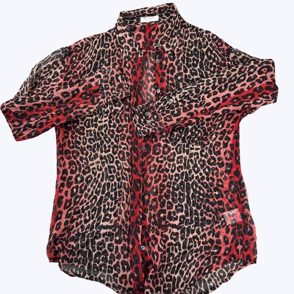 Equipment Women's‎ Button Front Blouse Leopard Print Silk Size Small - Picture 1 of 7
